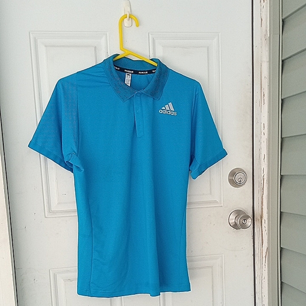 Men's Medium Blue Adidas Golf Polo